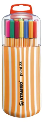 Zdjęcie produktu dla STABILO Point 88, Wielobarwny, Wielobarwny, Pomarańczowy, Plastik, Sześciokątny, Atrament na bazie wody, Metal