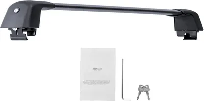 Image de Barres de toit transversales universelles SucceBuy, max. 120,8 cm (47,6 pouces) Barres de toit transversales en aluminium, s'adaptent sans espace sur les rails latéraux striés, capacité de charge de 90 kg