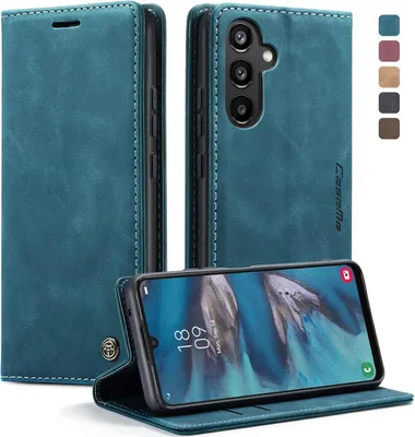Immagine prodotto di Samsung Galaxy A34 5G telefono cellulare custodia in pelle flip caso blu-verde funzione stand