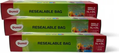Image de Sacs de congélation refermables de Dumil - 25 pièces de 1 litre + 25 pièces de 3 litres - paquet avantageux de 3 pièces