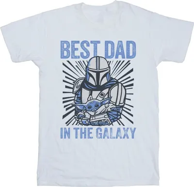 Obrázok produktu pre Star Wars - Tričko "Mandalorian Best Dad Galaxy" pre mužov BI52005 (M) (White)