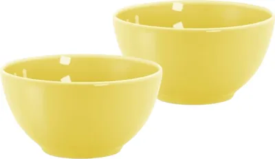 Produktbild von Müslischale 14cm gelb - 2 Stück - Suppenschale Dessertschale Salatschälchen - kleine Glasurfehler können vorkommen