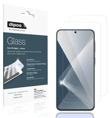 Produktbild von 2x Schutzfolie für Samsung Galaxy A57 - Anti-Shock 9H Folie dipos Glass Kunststoffglas