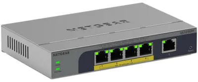 Produktbild von NETGEAR GS105EPP, Unmanaged, Gigabit Ethernet (10/100/1000), Vollduplex, Power over Ethernet (PoE), Desktop-/Wandmontage