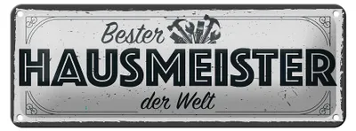 Produktbild von Blechschild Spruch 27x10cm Bester Hausmeister der Welt Dekoration