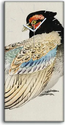 Produktbild von Küchenuhr Bürouhr Leinwand Uhr 30x60 Malerei Asiatische Tier Vogel Kunst - weiße Hände