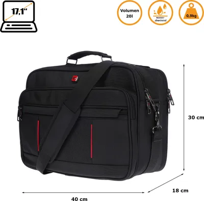 Produktbild von Christian Wippermann große XL Herren 17 Zoll Tasche Arbeitstasche Umhängetasche Flugbegleiter
