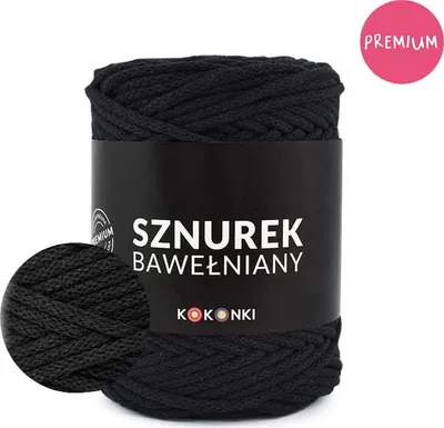 Produktbild von Premium Baumwollkordel by Kokonki 5 mm – 100 m schwarze Schnur