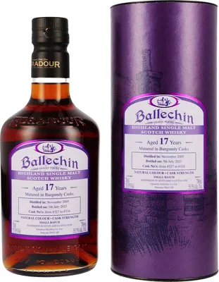 Produktbild von Ballechin 17 Jahre - 2005/2023 - Burgundy Cask Matured - Casks #327 & #334 - Single Malt Scotch Whisky