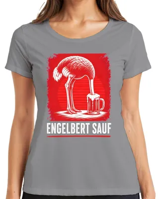 Productafbeelding van Engelbert Sauf Strauss Vogel Bier Handwerker Malle Party T-shirt voor dames, grijs, maat L