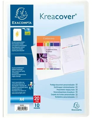 Image de EXACOMPTA 58109E EXACOMPTA Livret de présentation Kreacover, PP, DIN A4, 10 pochettes, blanc