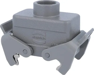 Obrázok produktu pre HARTING Han 10B Nízke puzdro, 1xPG16 priamy výstup kábla, s 2 priečnymi úchytkami, skrutkovanie PG16, svorkový rozsah