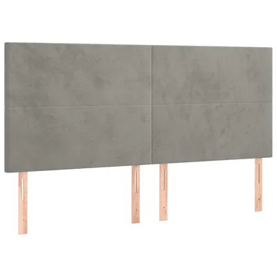Produktbild von Kopfteil Hellgrau 160 x 5 x 118/128 cm Samt