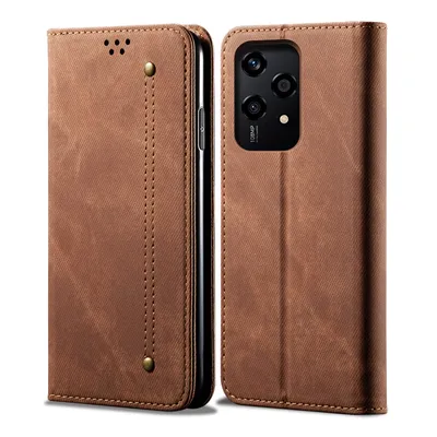 Obrázek produktu pro Pouzdro pro Honor 200 Lite, Kožené Peněženkové Pouzdro s Magnetickým Uzavíráním a Stojánkem hnědé