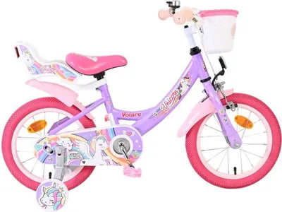 Immagine prodotto di Bicicletta per bambini Volare Unicorn - ragazze - 14 pollici - viola