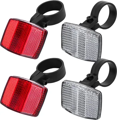 Imagen del producto de Reflectores para bicicletas. Juego de 4 reflectores, para la parte delantera y trasera, compatibles con bicicletas de carretera, bicicletas de montaña y bicicletas de trekking