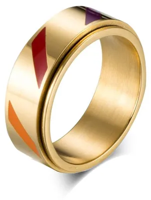 Productafbeelding van Tungsten Stalen Ring met Regenboog Ontwerp