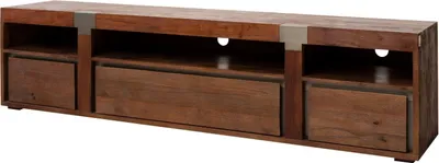 Image de MASSIVMOEBEL24 | Meuble TV 220x48 Manguier laqué Brun AMSTERDAM #26