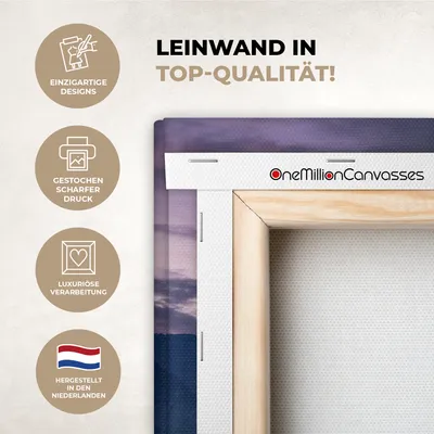 Produktbild von OneMillionCanvasses® - Leinwandbilder - 150x100 cm, Gardasee - Berg - Sonne, Wandbilder Kunstdruck Wanddekoration