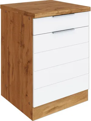 Produktbild von Held Möbel Auszugunterschrank Florenz BxTxH 60 x 60 x 82 cm weiß matt zerlegt Anschlag reversibel 416.2.6291