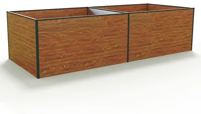 Produktbild von GFP Aluminium Hochbeet KINGSIZE DANIELA - 297 x 119 x 77 cm - Holzoptik, Stecksystem, langlebig