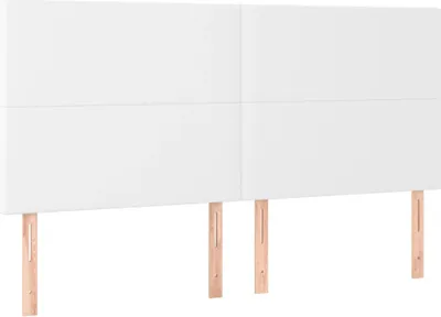 Produktbild von vidaXL Kopfteil Weiß 180x5x118/128 cm Kunstleder