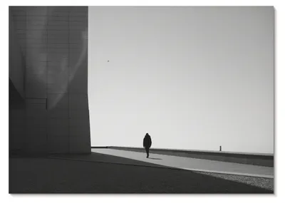 Produktbild von POSTER - 29x21 cm (A4) - Velinis - Minimalistische Silhouette, starke Schatten, moderner Raum -  Wandbild für Wohnzimmer Schlafzimmer & Flur, Modernes Poster Wanddeko, Ungerahmt