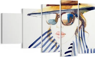 Produktbild von Bild auf Leinwand - Leinwandbild - Frau Gesicht Lippen - 100x60cm - Wand Bild - Wanddeko - Leinwanddruck - Bilder - Kunstdruck - Wanddekoration - Leinwand bilder - Wandkunst - EG100x60-3957