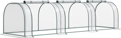 Imagen del producto de Invernadero, estructura de acero, cubierta de PVC, 350 cm x 100 cm x 80 cm, diseño tipo túnel, construcción impermeable