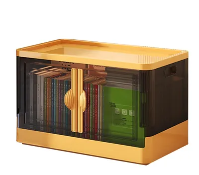 Image de Boîte de rangement pliable avec roulettes et couvercle