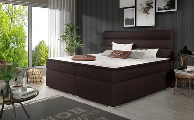 Produktbild von NABBI Gepolstert Doppelbett mit Stauraum Spezialität 160 - dunkelbraun