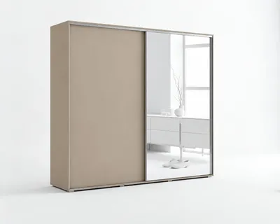 Produktbild von Großer Schwebetürenschrank mit Spiegel & 2 Schiebetüren - Kaschmir A20 - 150 x 62 x 245 cm