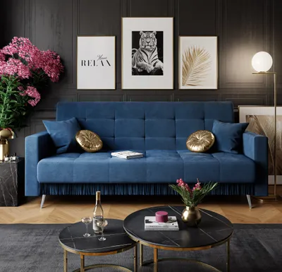 Produktbild von VOGUE Polstersofa mit Schlaffunktion Beine chrom  Magic Velvet 2216