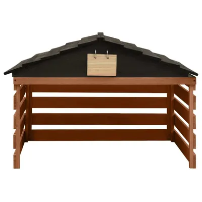 Image de vidaXL Garage pour tondeuse-robot noir et brun 78x74x54 cm bois de sapin