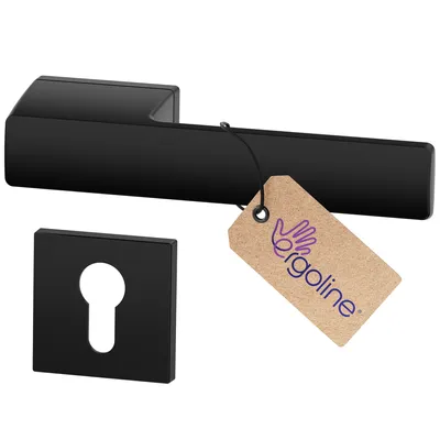 Produktbild von ERGO line MAGNUM Massives Design, Schwarz Türbeschlag, Profilzylinder, Rosettenlose Türgriffgarnituren, Schwarz Türklinke, Türdrücker