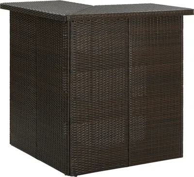 Produktbild von Eck-Bartisch Braun 100x50x105 cm Poly Rattan