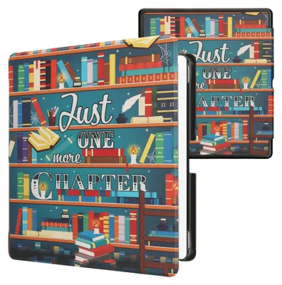 Produktbild von kwmobile Schutzhülle für Amazon Kindle Scribe (2024) Hülle - eReader Flip Case mit Auto Sleep Funktion - Bibliothek Motto mit Mehrfarbig