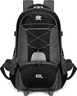 Obrázek produktu pro turistický batoh 60 l Cestovní batoh s tkaninou odolnou proti stříkající vodě a mnoha úložnými možnostmi pro kempování a outdoorová dobrodružství
