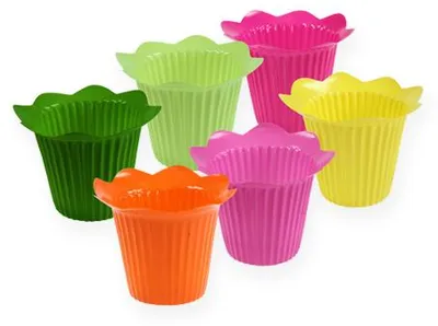 Produktbild von Blumentopf Plastik Blüte Ø10,5cm 25 Stk - Farbig, Dekorativ, Praktisch, 25 Stück