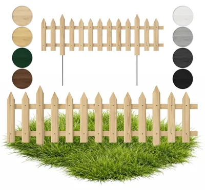 Productafbeelding van Tuinafscheiding tuinhekje - Lattenhek grenenhout - 100 x 40 cm - Onbehandeld - 3 stuks