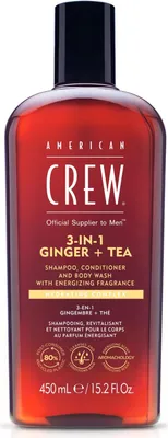 Zdjęcie produktu dla American Crew 3 w 1 Imbir + Herbata Szampon, odżywka i żel pod prysznic 450 ml