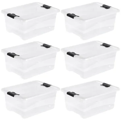 Productafbeelding van keeeper opbergbox, 6 stuks met deksel en schuifsluiting, 39,5 x 29 cm