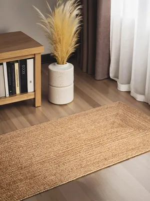 Jutetapijt Sharmila, 100 % Jute, handgeweven, 80 x 200 cm, naturbraun