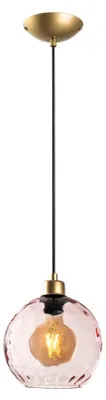 Kronleuchter rosa, höhenverstellbar 40–120 cm, E27, Metall, Ø20 cm