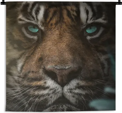 Produktbild von MuchoWow® Wandteppich Wandbehang Dschungel - Tiger - Wilde Tiere 150x150 cm Tapisserie Dekoration Wandtuch - Wohnaccessoires - Modernes
