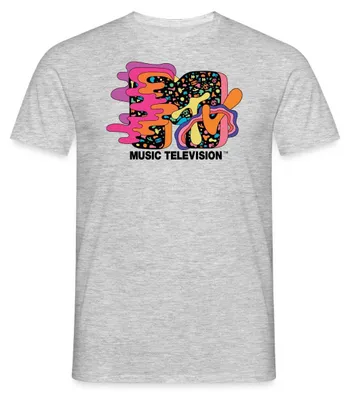 Produktbild von Spreadshirt MTV Music Television Buntes Trippy Logo Männer T-Shirt, S, Grau meliert
