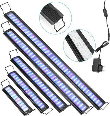 Immagine prodotto di Illuminazione LED RGB per acquari, 18W, con supporto e timer, adatta per uso interno