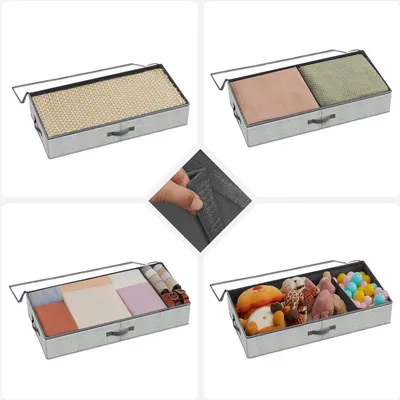 Produktbild von Unterbett Schubladen Set von 2 Aufbewahrungsboxen mit Sichtfenster - Grau RUB002G01