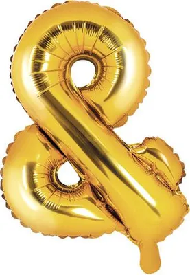 Produktbild von Folienballon &, 35cm, gold (1 Karton / 50 Stk.)