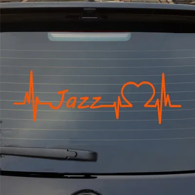 Produktbild von Heckscheibenaufkleber Jazz Puls Herzschlag Auto-Aufkleber 55x17 cm Orange Auto Aufkleber Sticker